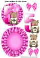 Happy 5th Birthday Cute Little Bear, Pink Balloon Rocker