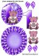Happy 1st Birthday! Cute Little Bear, Purple Balloon Rocker