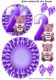 Happy 2nd Birthday Cute Little Bear, Purple Balloon Rocker
