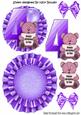 Happy 4th Birthday Cute Little Bear, Purple Balloon Rocker