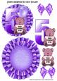 Happy 5th Birthday Cute Little Bear, Purple Balloon Rocker