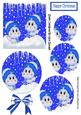 Bluebirds in the Snow with Hat and Scarf Circle Pyramids
