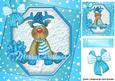 Lovely Reindeer with Blue Bow and Stars 8x8