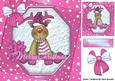Lovely Reindeer with Pink Bow and Stars 8x8