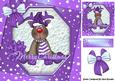 Lovely Reindeer with Purple Bow and Stars 8x8