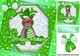 Lovely Reindeer with Green Bow and Stars 8x8