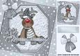 Lovely Reindeer with Silver Bow and Stars 8x8