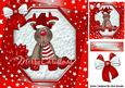 Lovely Reindeer with Red Bow and Stars 8x8