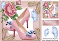 Pink Polkadot Vintage Shoes with Blue Bows and Butterflies