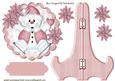 Lovely Snowman in Pink, on a Plate and Stand