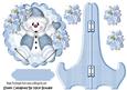 Lovely Snowman in Blue, on a Plate and Stand