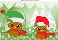 Cute Owls in Santa Hats with Christmas Tree A4
