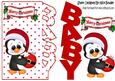 Babys Christmas with Cute Penguin with Bauble