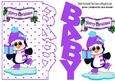 Baby Girl Christmas with Cute Penguin with Purple Present
