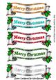 Christmas Holly with Berries Coloured Tags/banners