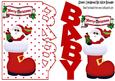 Santa in His Stocking Over the Edge for Baby