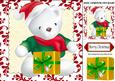 Cuddly Big White Bear with Present 8x8