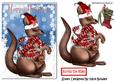 Cute Little Baby Joey with Mum in Santa Hat