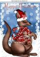 Cute Little Baby Joey with Mum in Santa Hat A4