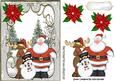 Santa and Friends in the Snow in Ornate Frame