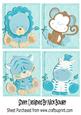 Four Little Toppers of Sleepy Jungle Babies (blue)