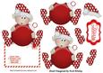 Little Red Elf Holding a Bauble on Envelope Over the Edge