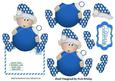 Little Blue Elf Holding a Bauble Over the Edge