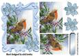 Lovely Robin in the Snow in Ornate Frame with Berries