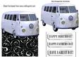 White Split Screen Campervan Over the Edge Card