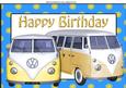 Flower Power Frame with Campervans in Yellow A4