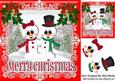 Mr & Mrs Snowman in Snow Scene with Tree 8x8