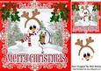 Snowman with Bauble and Bells in the Snow 8x8