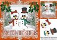 Mr & Mrs Snowman in Snow Scene with Tree Gold Frame 8x8