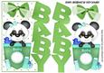 Cute Baby Pocket Panda Green Over the Edge Card with Bow