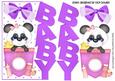 Cute Baby Pocket Panda Purple Over the Edge Card with Bow