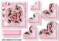Pink Vintage Rose on Heart and Lace Heart Stackers