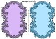 Pretty Scroll Antique Card/toppers in Blue and Lilac