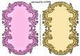 Pretty Scroll Antique Card/toppers in Pink and Gold