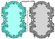 Pretty Scroll Antique Card/toppers in Turq and Silver
