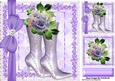 Pretty Lilac Boots with Peach/lilac Roses on Lace 8x8