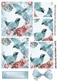 Pretty Blue Birds with Sparkle Roses and Pink Pyramids