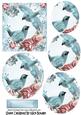 Pretty Blue Birds with Sparkle Roses and Pink Oval Pyramids