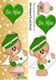 Little Valentine Postman Bear with Green Heart Heart Dl