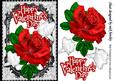 My Valentine, Red Rose, and White Doves, Black Lace