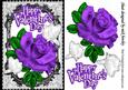My Valentine, Purple Rose, and White Doves, Black Lace