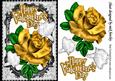My Valentine, Gold Rose, and White Doves, Black Lace