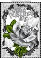 My Valentine, Silver Rose, and White Doves Black Lace A4