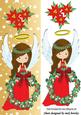 Pretty Angel with Holly Wreath and Bow Dl