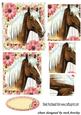 Beautiful Palomino Horse with Pink/cream Flowers Pyramids