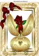 Beautiful Gold Faberge Egg with Red Rose and Bow A4